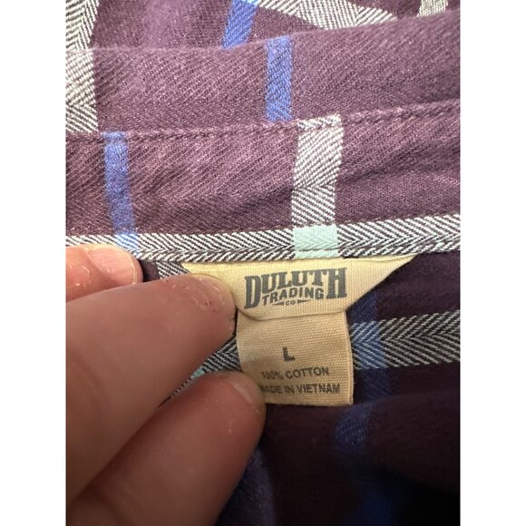 Duluth Trading Co Women's Long Sleeve Free Swingin' Flannel Shirt  Size L - Picture 7 of 11